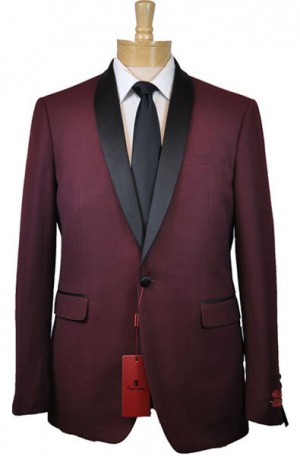Burgundy Shawl Collar Slim Fit Tuxedo #201-8