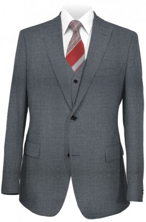 The Perfect Wedding Suit - Classic or Slim Fit Medium Gray Vested Suit