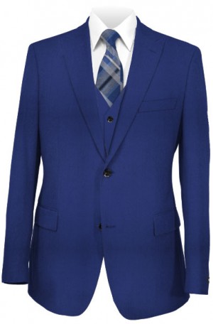 The Perfect Wedding Suit - Classic or Slim Fit Cobalt Blue Vested Suit