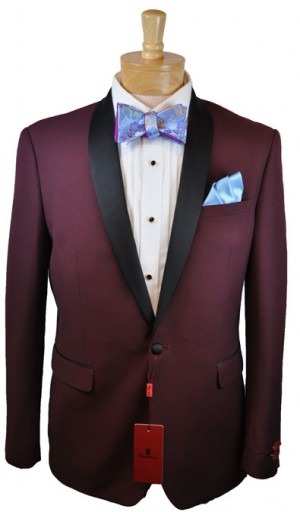 Burgundy Shawl Collar Slim Fit Tuxedo #201-8
