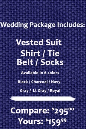 The Perfect Wedding Suit Package – Classic or Slim Fit. Cobalt Blue Vested Suit